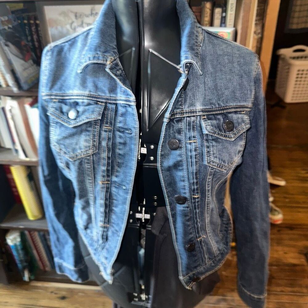 Aeropostale denim distressed L normcore basic classic jacket